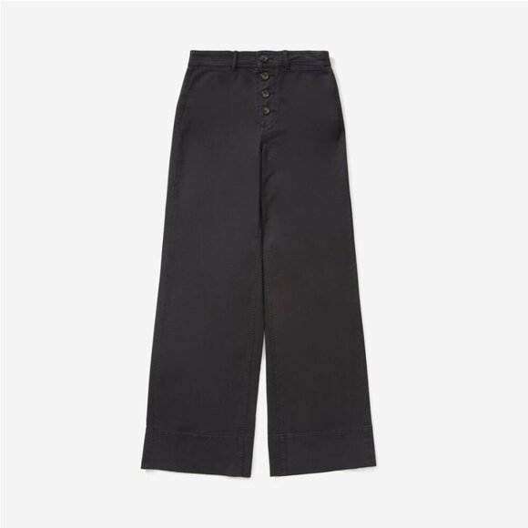Everlane Black Button Fly Wide Leg Chinos - Picture 7 of 10